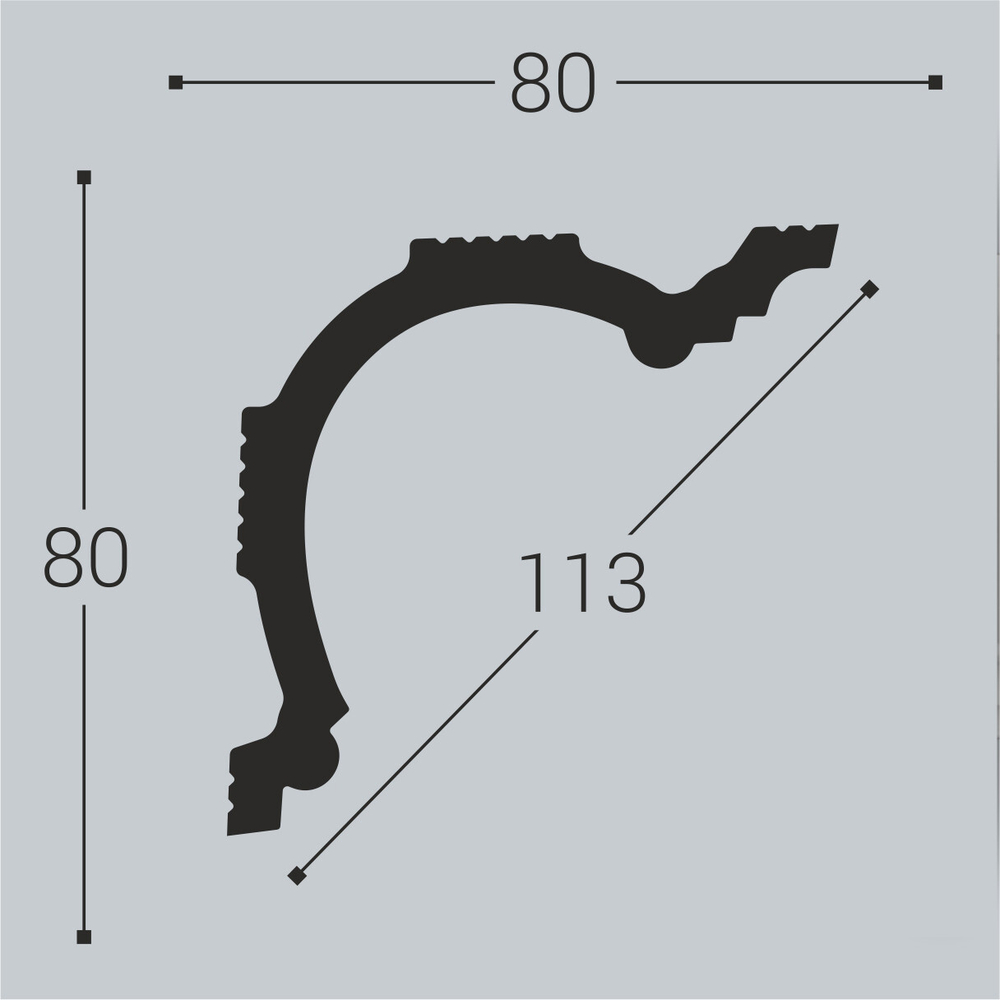 bello deco Карниз XPS К 1 (80x80) 00-00004633