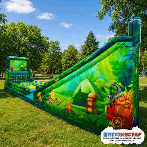 Надувная полоса препятствий "Кокосовое приключение", 25*5*8 м