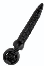 Черная вибронасадка Black&Red для двойного проникновения - 24 см. (Цвет: черный)