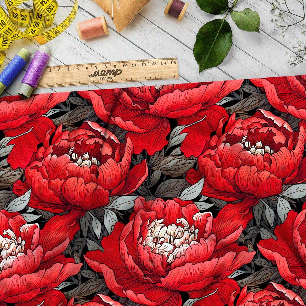 Ткань Барби яркая цветочная фантазия