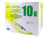 Шприц трехкомпонентный Luer с двумя иглами 10 мл 20G (0,9 ⨯ 40 мм) + (1,1 ⨯ 40 мм) 19G SFM 100 шт