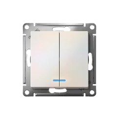 Выключатель 2-кл. СП AtlasDesign 10А IP20 (сх. 5а) 10AX с подсветкой механизм жемчуж. SE ATN000453