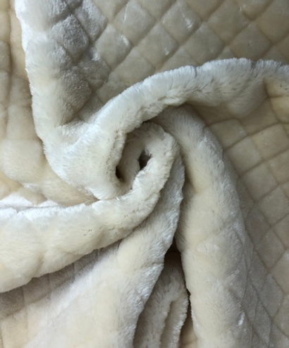 Мех молочный, искусств., короткий ворс, жаккард ромб