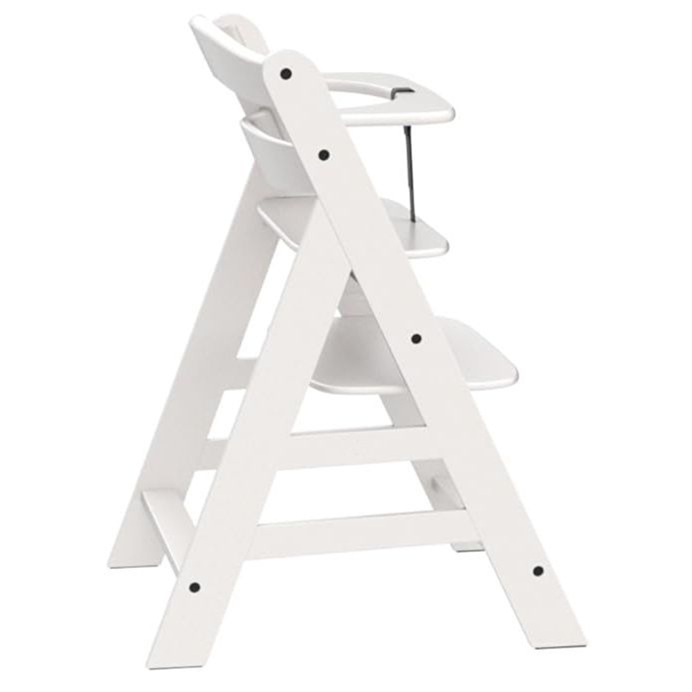 Стульчик для кормления ребенка, 55х47х76, Лео, деревянный, с регулировкой по высоте, массив берез, белый, Dipriz