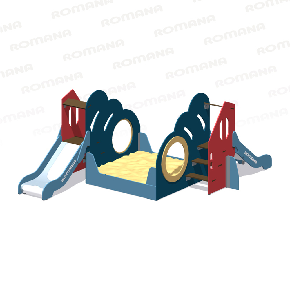 Игровой модуль с песочницей и горкой Romana 115.58.00