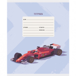 Тетрадь А5 12л., линия, Канц-Эсмо, скрепка, мелованный картон, выб. лак, "Победитель гонок", 5 дизайнов