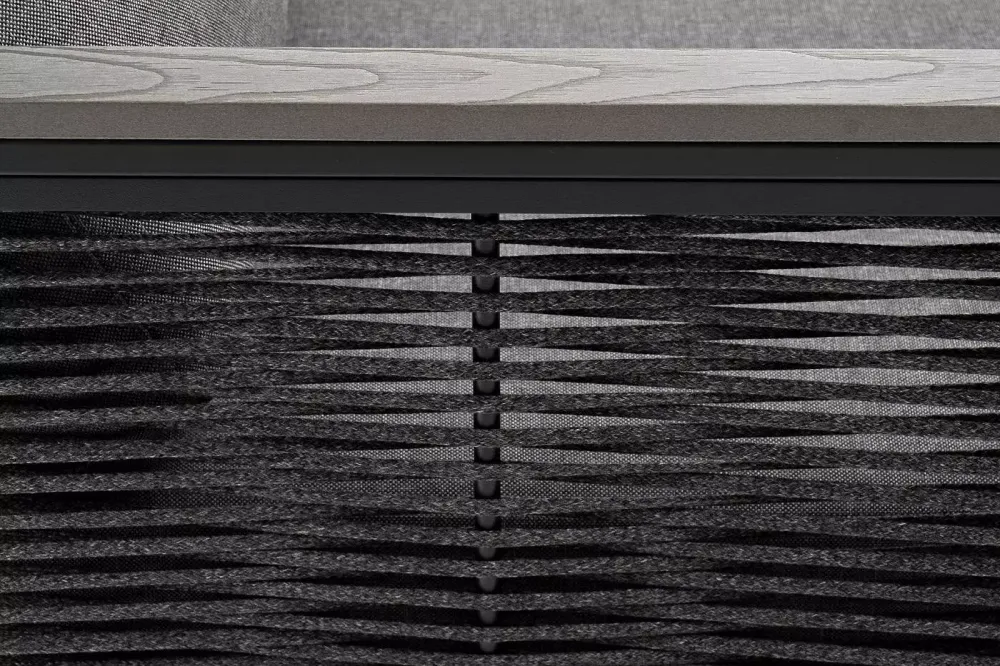 "Сан Ремо" диван 2-местный плетеный из роупа, каркас алюминий темно-серый, роуп серый, ткань серая