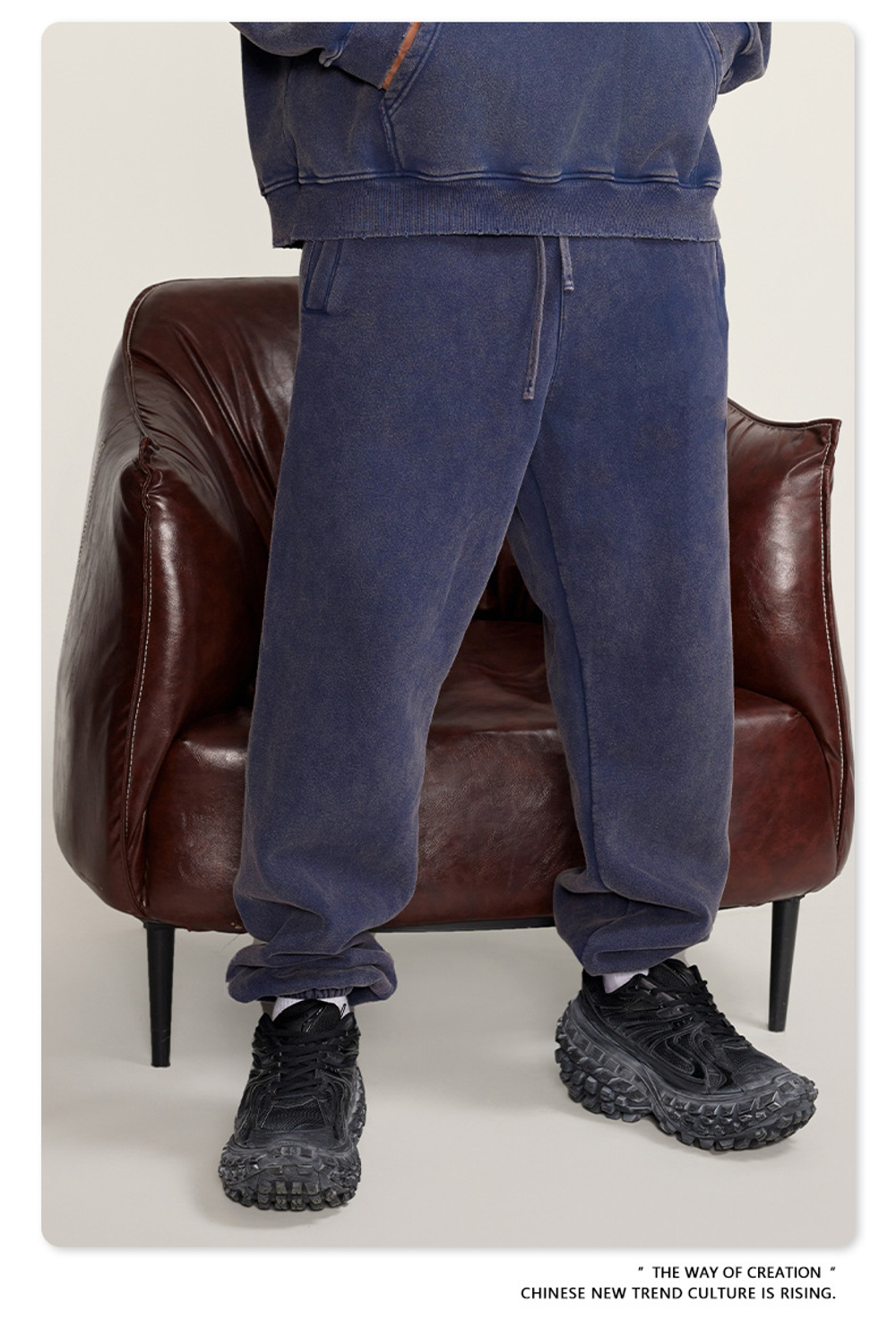 Американский модный брендовый костюм мужской с эффектом потёртости с капюшоном и двойной молнией для мужчин.