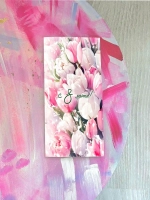 Дизайнерская открытка «8 марта (розовые тюльпаны)»