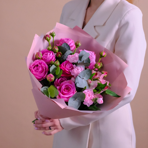 Купить Нежный букет с розами #913