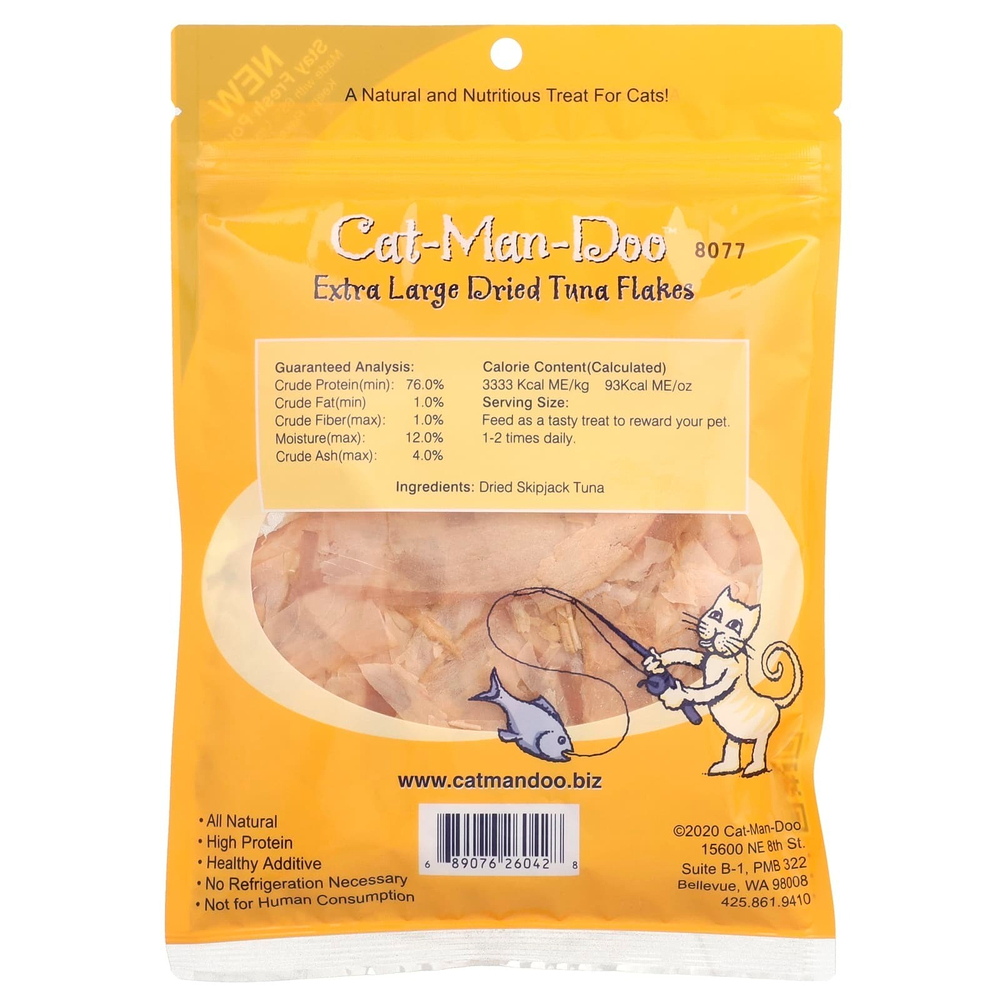 Cat-Man-Doo, Очень большие хлопья сушеного тунца, для кошек, 14 г (0,5 унции)