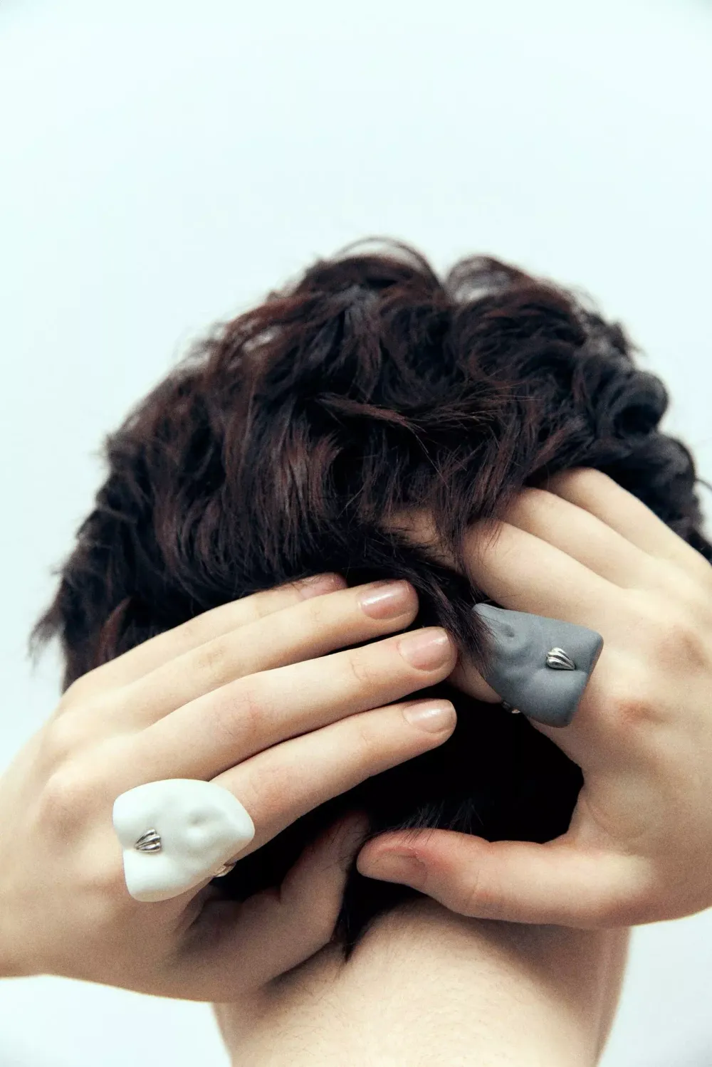 Кольцо Гера, серый фарфор