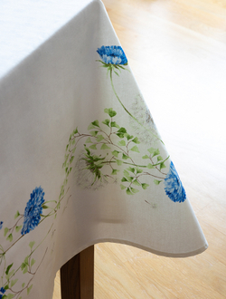 Скатерть 160x270 и 12 салфеток Vallesusa Excelsior Soffione 15740 Azzuro