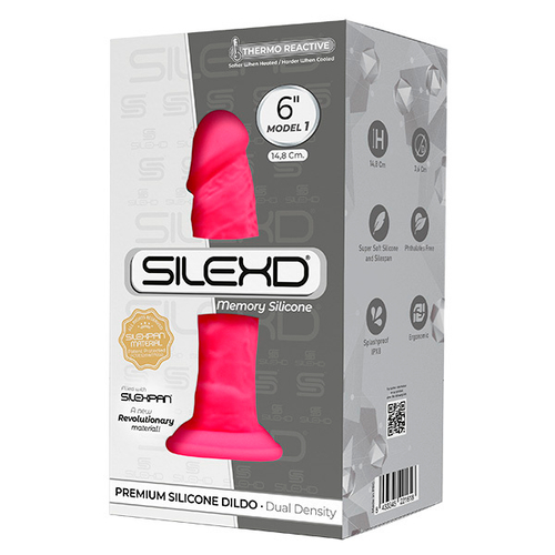 Розовый фаллоимитатор 14,8см на присоске SilexD Premium Silicone Dildo 6" Model 1