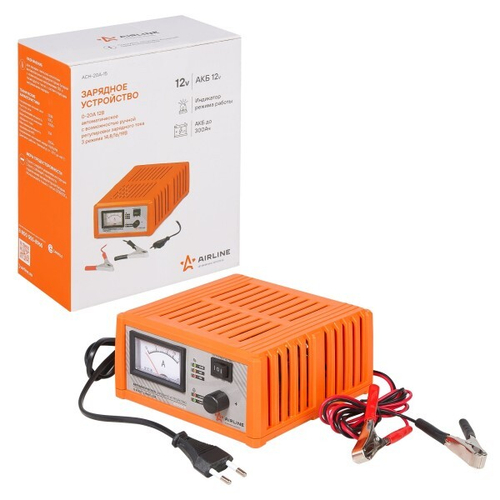 Устройство зарядное AIRLINE 12В 0-20А, амперметр, ручн.регул., импульсн. (3 режима 14,8/16/19В) (AIRLINE)