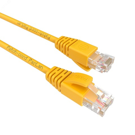 Патч-корд ParLan U/UTP Cat 5e ZH 4х2х0,48 Flex RJ45-RJ45 YE 1m желтый