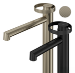 Смеситель для раковины Gessi Anello, высокий, короткий излив, цвет Matte Black