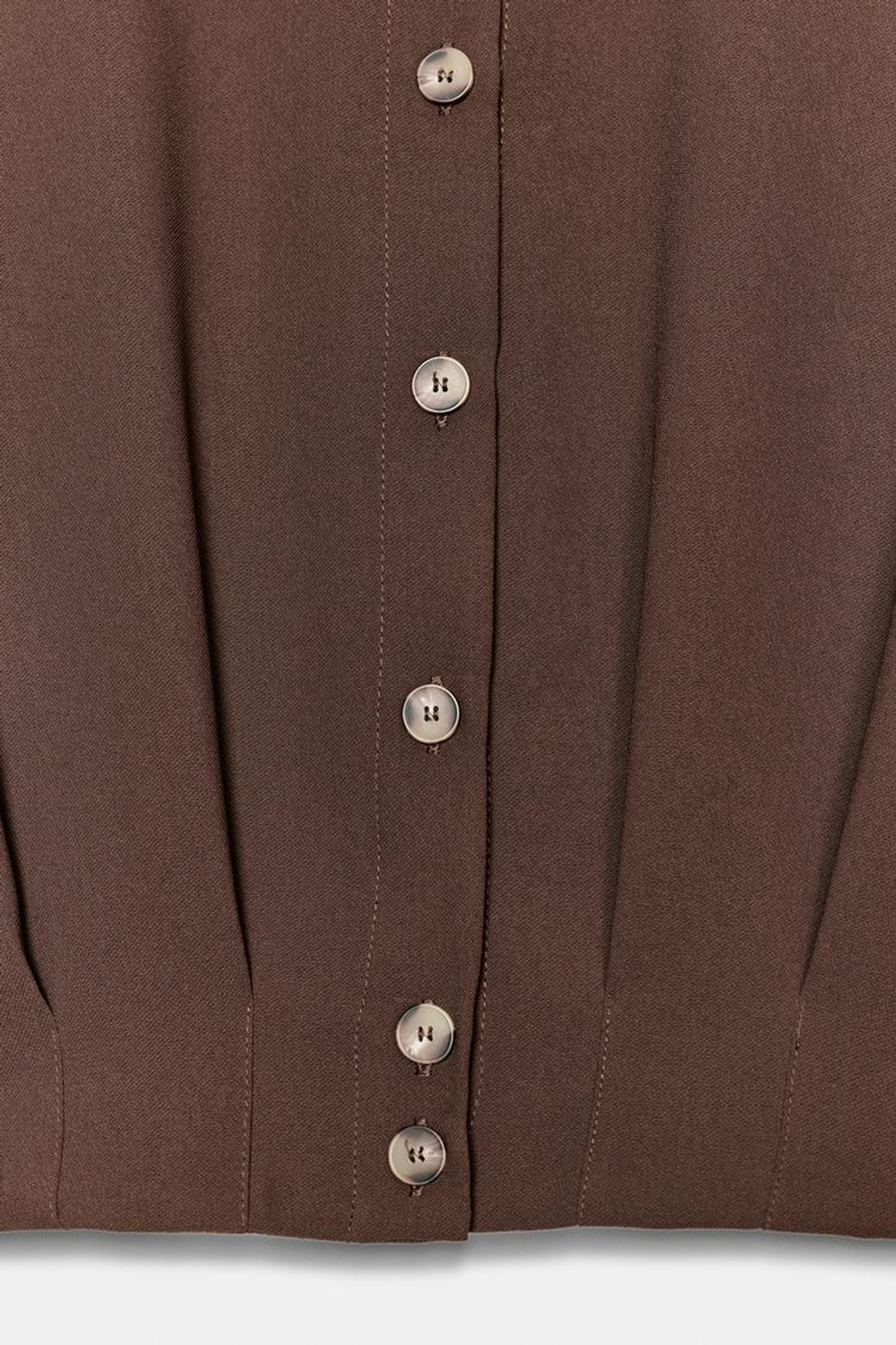 ZARA РУБАШКА C ХЛЯСТИКАМИ НА ПЛЕЧАХ, КОРИЧНЕВЫЙ