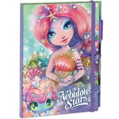 Блокнот в жестком переплете со страницами черного цвета, на резинке, с шариковой руч