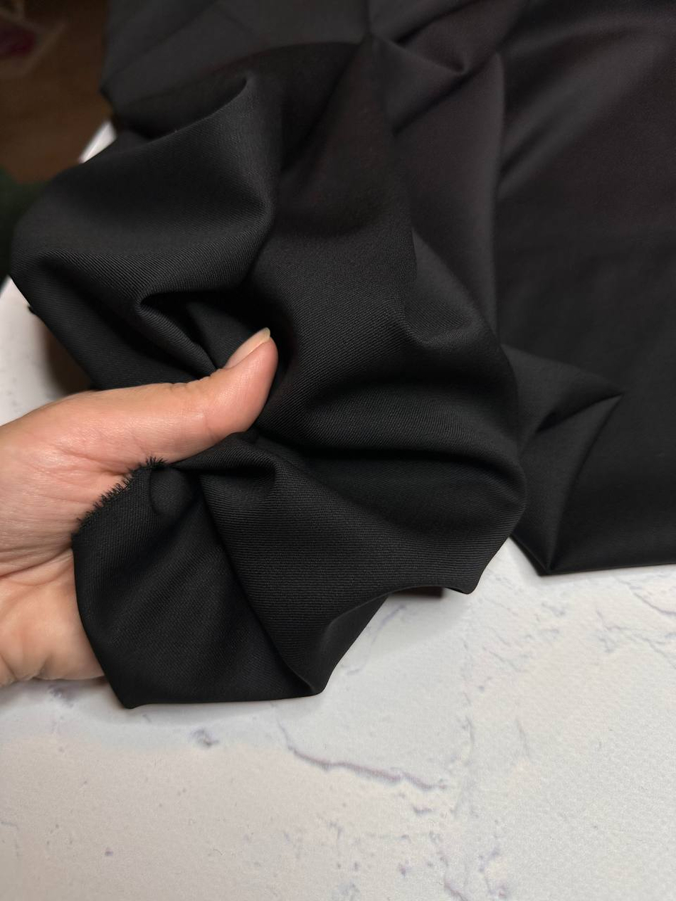Костюмно-плательная однотонная шерсть с шелком (Marzotto, 85%шерсть/15%шелк, Ночь без звезд, 157, 280 гр/м2)