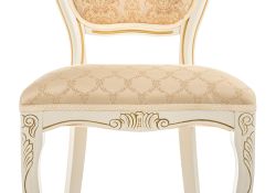 Деревянный стул Лауро слоновая кость с золотой патиной / бежевый тесьма 11