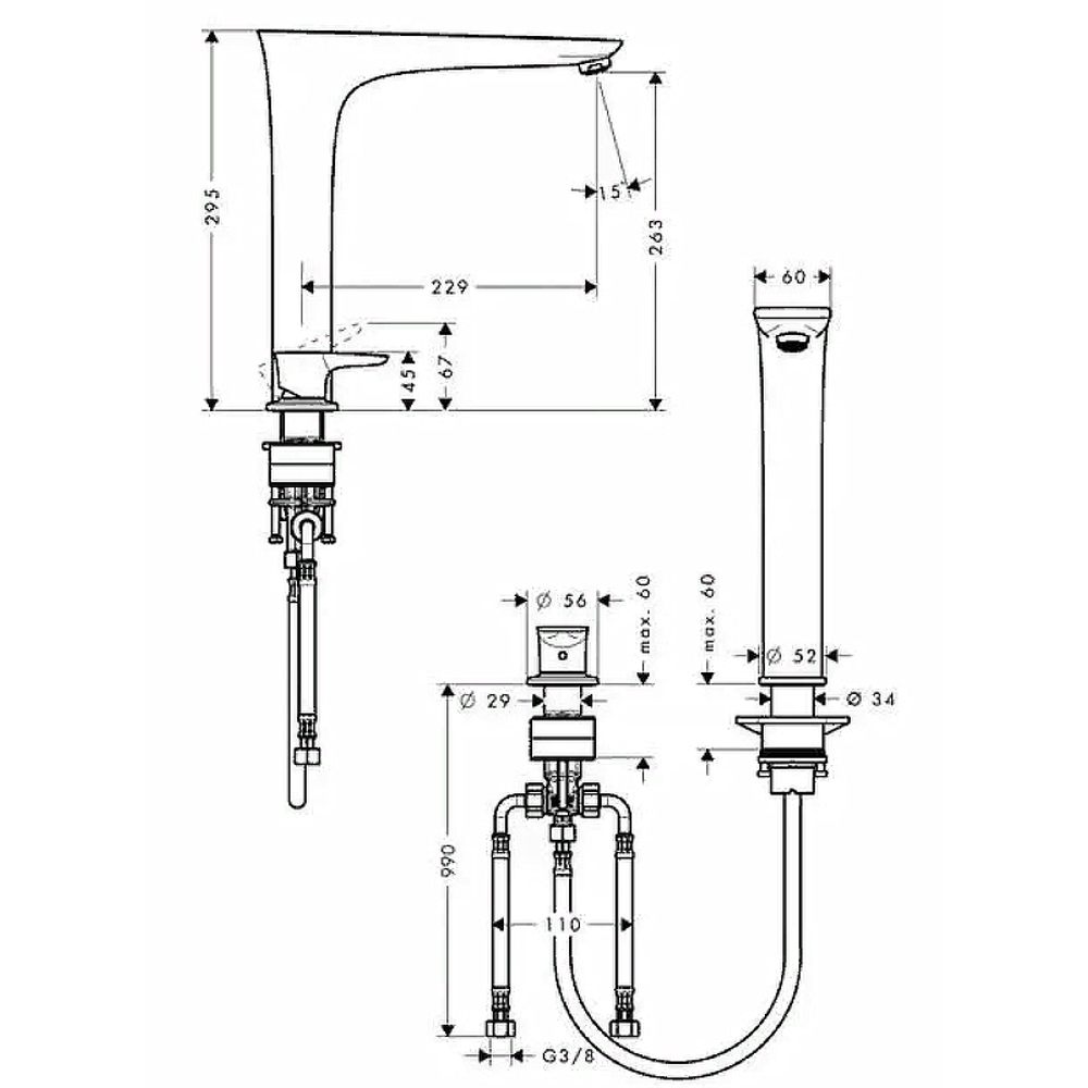 Смеситель для кухни Hansgrohe PuraVida 15812800 сталь