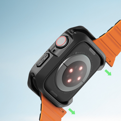 Чехол-бампер прозрачный с черными вставками от Dux Ducis для часов Apple Watch 45мм на модели 7, 8 и 9 серии, серия Tamo Series Case