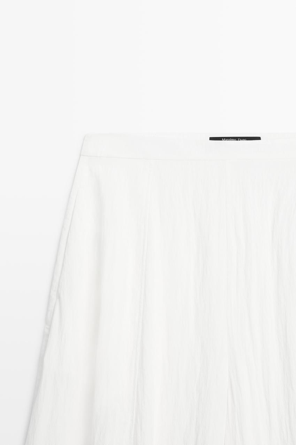 Massimo Dutti Струящиеся брюки-саруэль с фактурной отделкой, белый