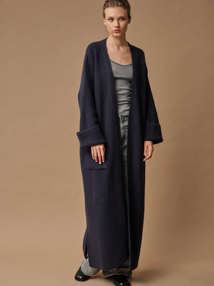 C0153-04 Кардиган женский синий dbr