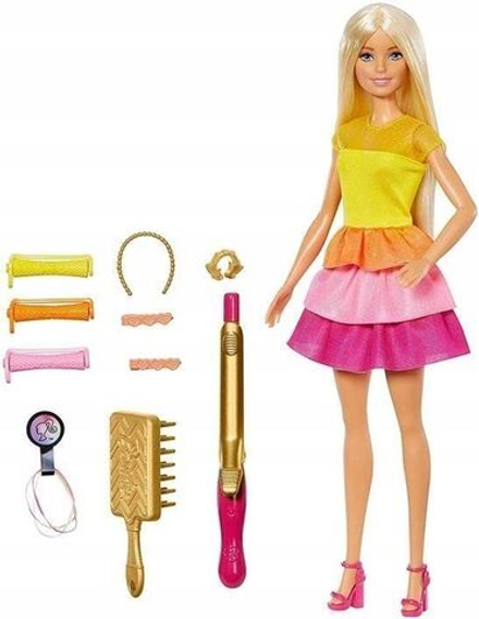 Кукла Barbie Mattel Барби Стильные прически/ Локоны/ Кукла с парикмахерскими инструментами GBK24
