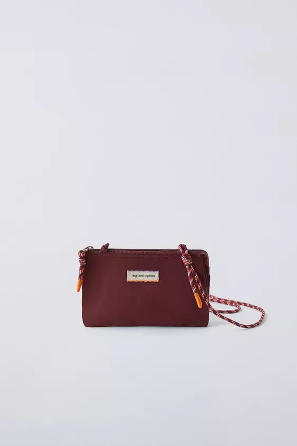 ZARA СУМКА ИЗ НЕЙЛОНА С ПЛЕЧЕВЫМ РЕМНЕМ, БОРДОВО-КРАСНЫЙ