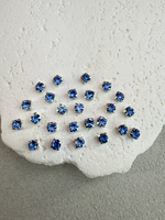 Шатоны 4 мм, Сапфир в серебре, 25 шт