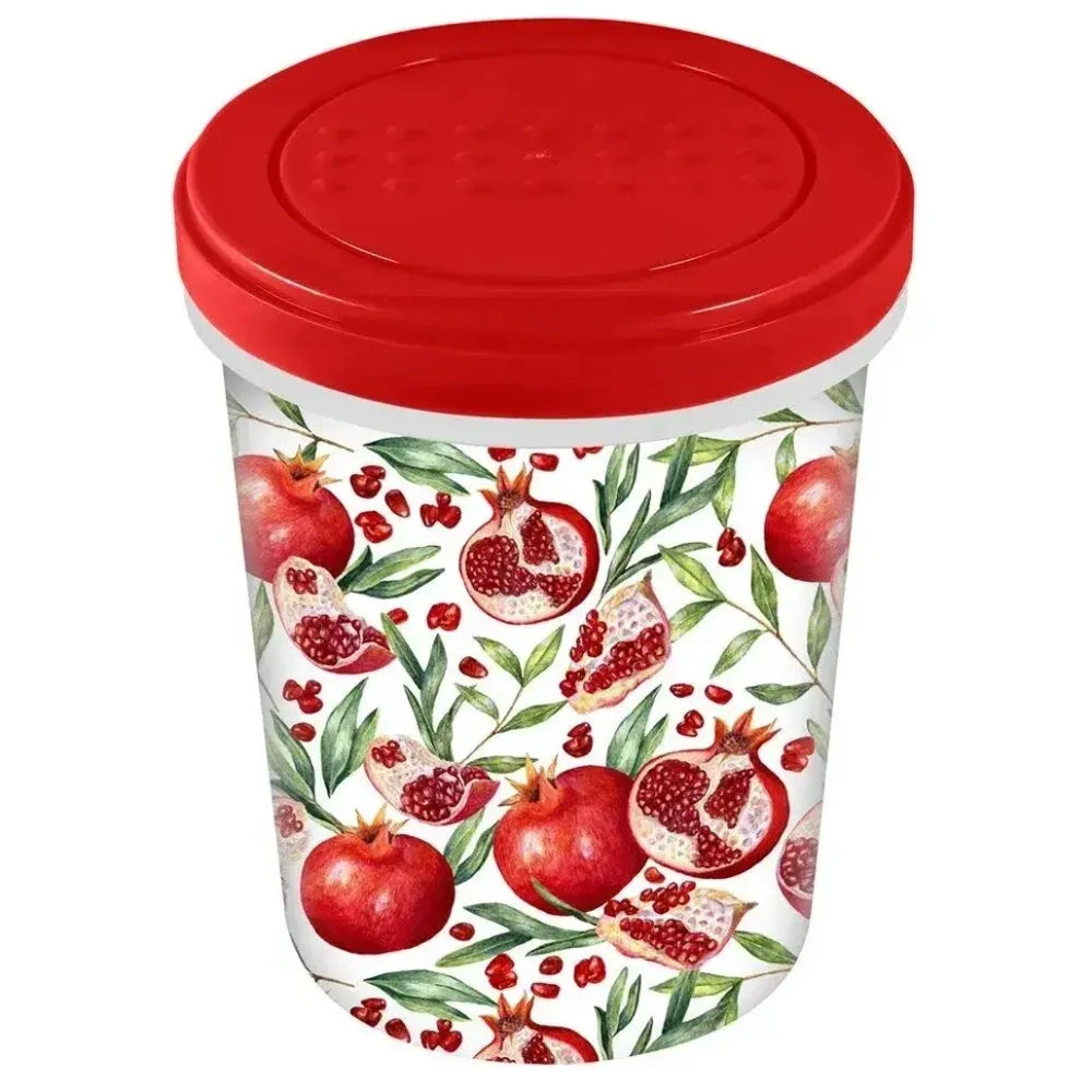 Банка с завинчивающейся крышкой Asti 1,0л с декором (красный)