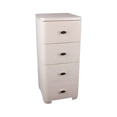 Комод 'Плетёнка' 4-х секционный (сл. кость/бежевый)