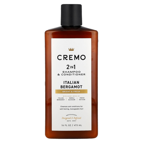 Cremo, Шампунь и кондиционер 2 в 1, итальянский бергамот, 473 мл (16 жидк. Унций)