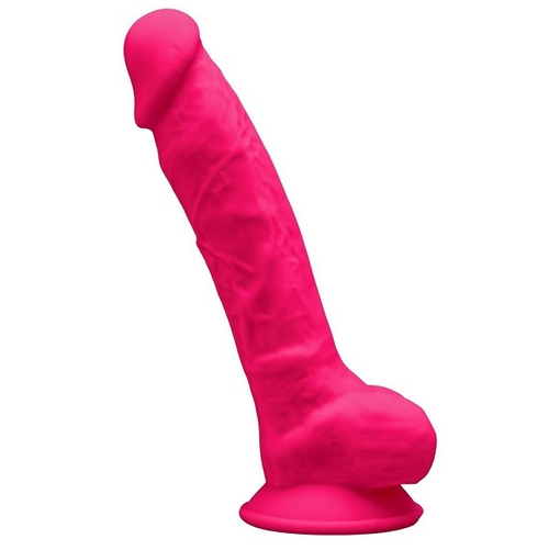 Розовый фаллоимитатор 17,6см на присоске с мошенкой SilexD Premium Silicone Dildo 7" Model 1