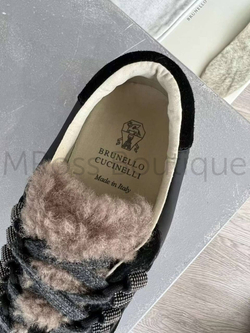 Женские кроссовки Brunello Cucinelli с меховым язычком