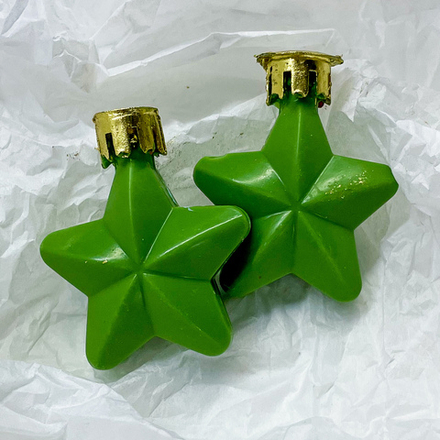 Фигура из шоколадной глазури "Елочные игрушки звезды" 2шт (зеленый)