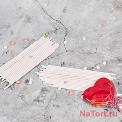 Палочки бумажные для леденцов и кейк-попсов (белые, 15 см, d - 3 мм) 100 шт