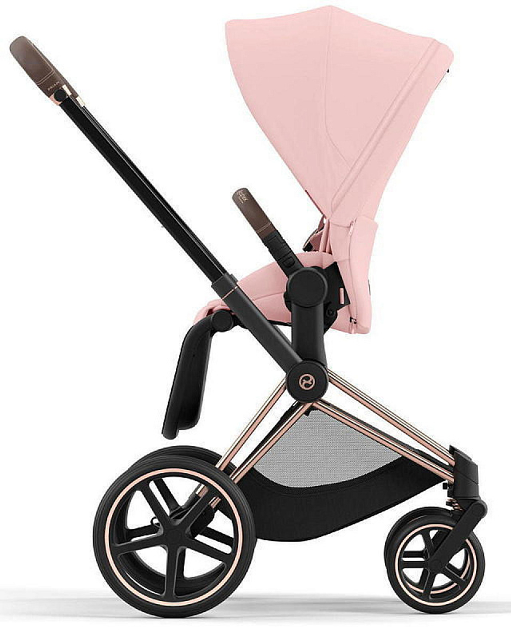 Коляска Cybex Priam IV Rosegold complete и автокресло Cloud G i-Size Magic Black 3 в 1 Peach Pink