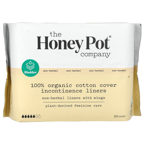 The Honey Pot Company, Хлопковые прокладки с крыльями без трав, органические прокладки для лечения недержания, 20 шт.