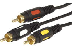 Шнур REXANT 3 RCA - 3 RCA, длина 1,5 метра, черный 17-0212