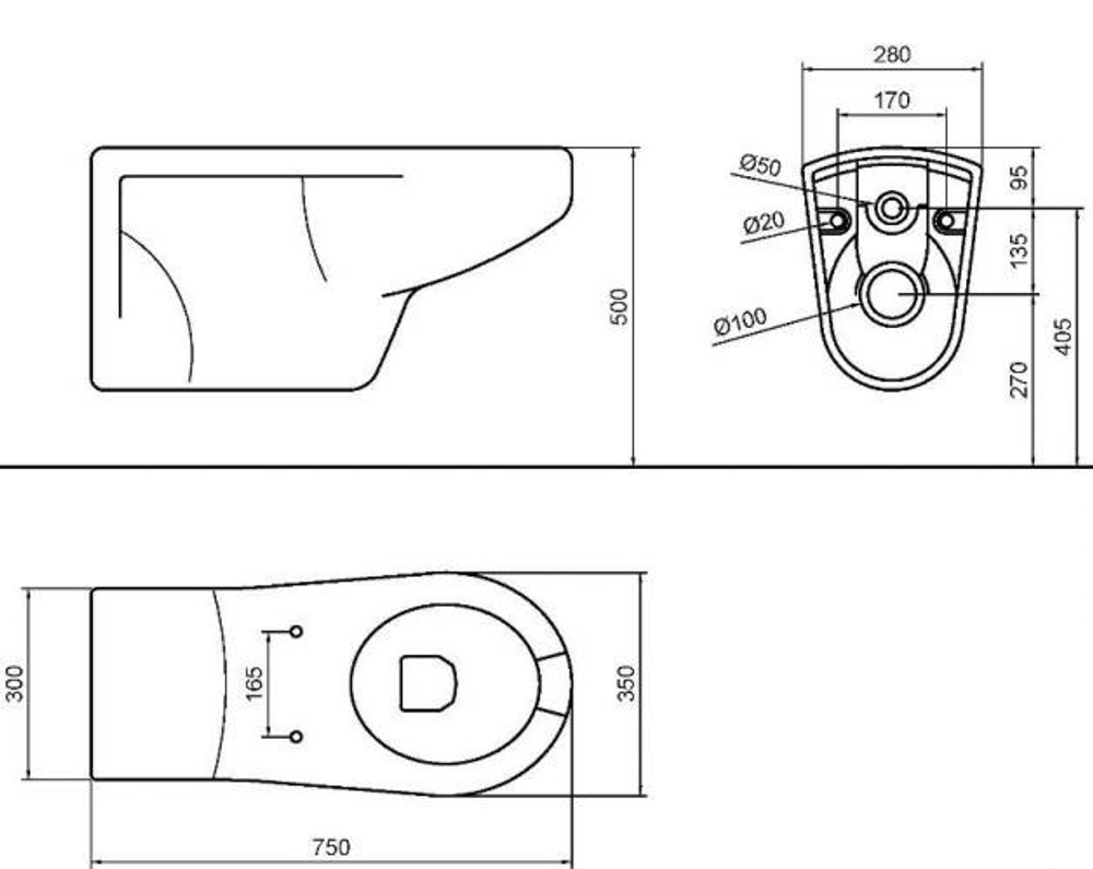 Унитаз подвесной для инвалидов Nofer 13153.W схема