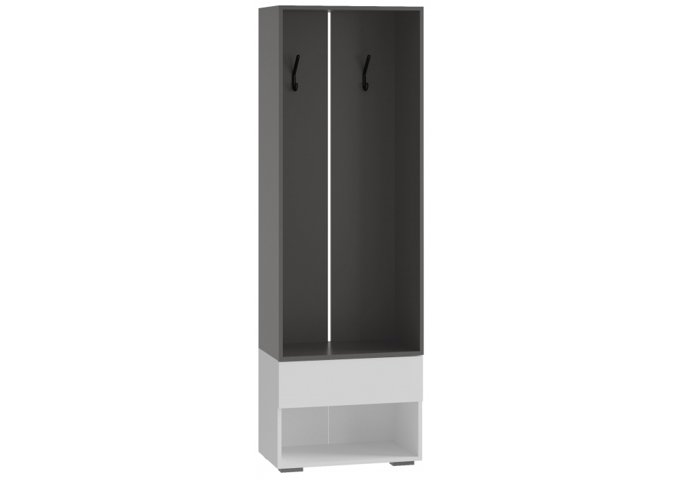 Прихожая Woodville Роут 0,6 м белый, графит