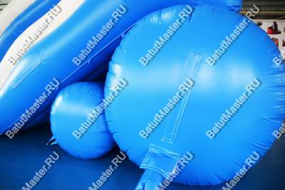 Надувная водная горка с бассейном «Пляжный оазис» с закруглённым бортом, 13*4,5*6 м