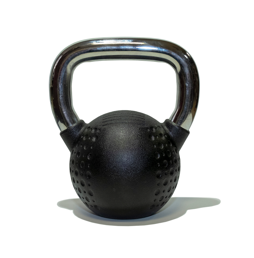 Гиря 10 кг с хромированной ручкой полиуретановая (CPU)