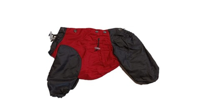 Комбинезон,  утепленный байкой 20 девочка (обхват груди 35 - 40) темно красный - черный