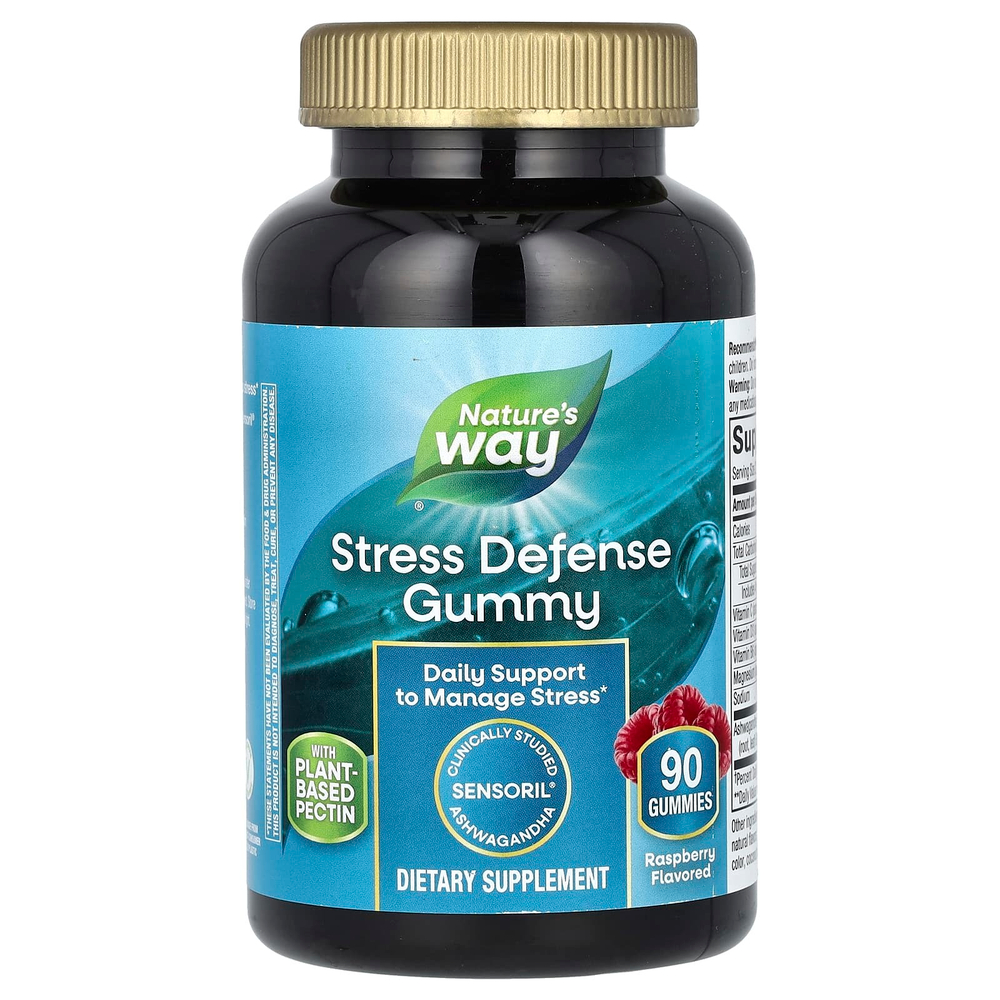 Nature's Way, жевательная таблетка для снятия стресса, со вкусом малины, 90 жевательных таблеток