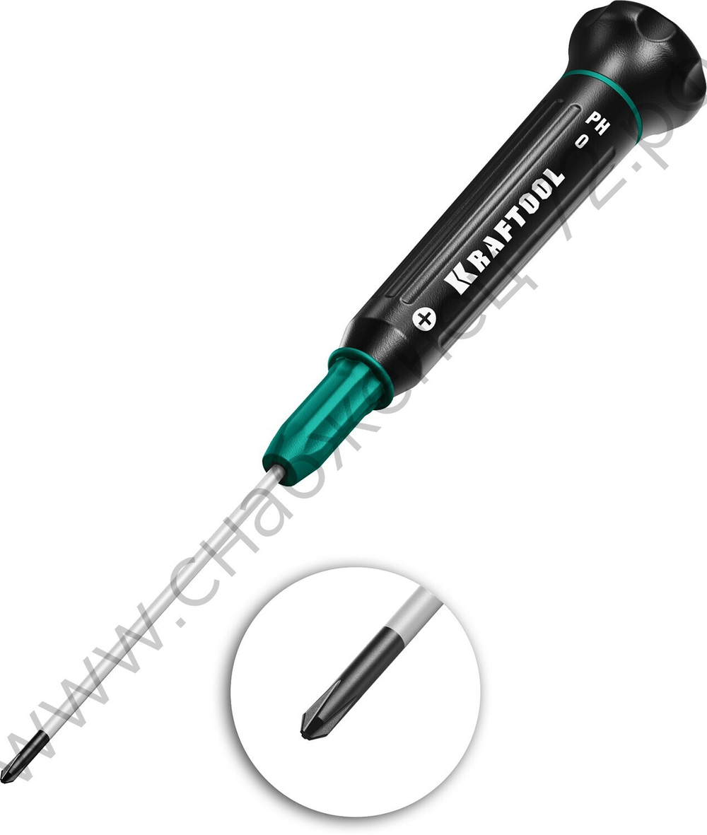KRAFTOOL Precision PH0, Отвертка для точных работ (25682-0)