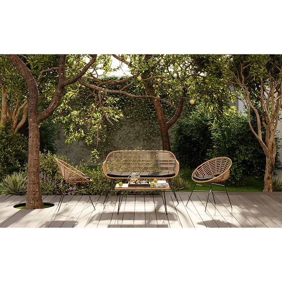 Кушетка vetle bent, 125х68х81 см, ротанг